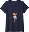 Bahaa's Tee Womens Men's Women's Kids Teddy Bear Graphic Cool Designs Funny V-Neck T-Shirt - Navy Blue