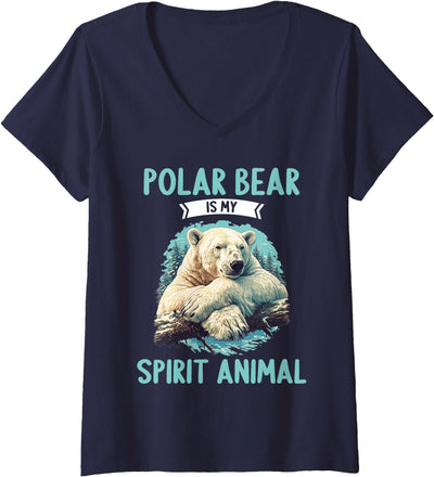 Polar Bear Spirit Animal Resting V-Neck