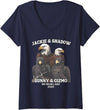 Jackie and Shadow Bald Eagle Family Tee Womens Jackie And Shadow Sunny And Gizmo Big Bear Lake 2025 V-Neck T-Shirt - Navy Blue