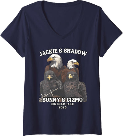 Womens Jackie And Shadow Sunny And Gizmo Big Bear Lake 2025 V-Neck T-Shirt