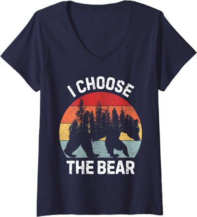 Womens I Choose The Bear V-Neck T-Shirt