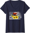 Proud Hereford Cow Boy Hereford Cow Girl Womens Hereford Cow US Flag Hereford Cow Lover Hereford Cattle V-Neck T-Shirt -