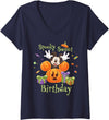 Women's Disney Mickey Mouse Halloween Spooky Sweet Birthday Party V-Neck T-Shirt - Navy Blue