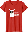 funny Mama Llama Co. Mama Llama, llama wearing sunglasses gift for women T-Shirt - Red
