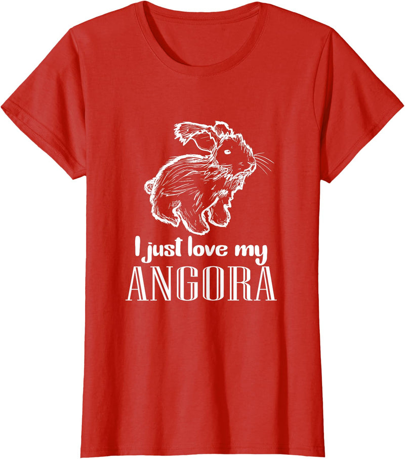 I Just Love My Angora Rabbit Bunny Rabbit T-Shirt in Red