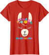 Llama Shirts & Alpaca Gifts Mama Llama Mom Christmas Birthday Mothers Day T-Shirt - Red