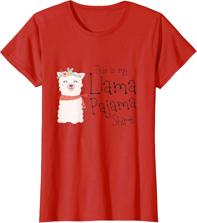 Cute This Is My Llama Pajama Shirt Gifts Womens & Kids This is My Llama Pajama Shirt Cute Alpaca Gift T-Shirt - Red