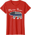 TourisTeez for Mama Bear Women Police Flag Womens MAMA BEAR | Police Flag Womens Police Mom Gift T-Shirt - Red