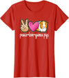 BALARI Peace Love Guinea Pigs Cute Guinea Pig Lover Women Girls T-Shirt - Red