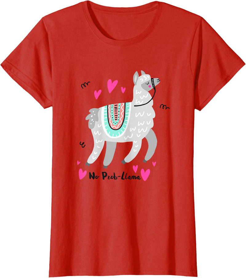 No Prob Llama - Funny Llama Alpaca Lover T-Shirt Gift Tshirt T-Shirt - Red
