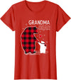 Papa & Mama Bear Outfit Grandma Bear Christmas Pajama Red Buffalo Plaid T-Shirt - Red