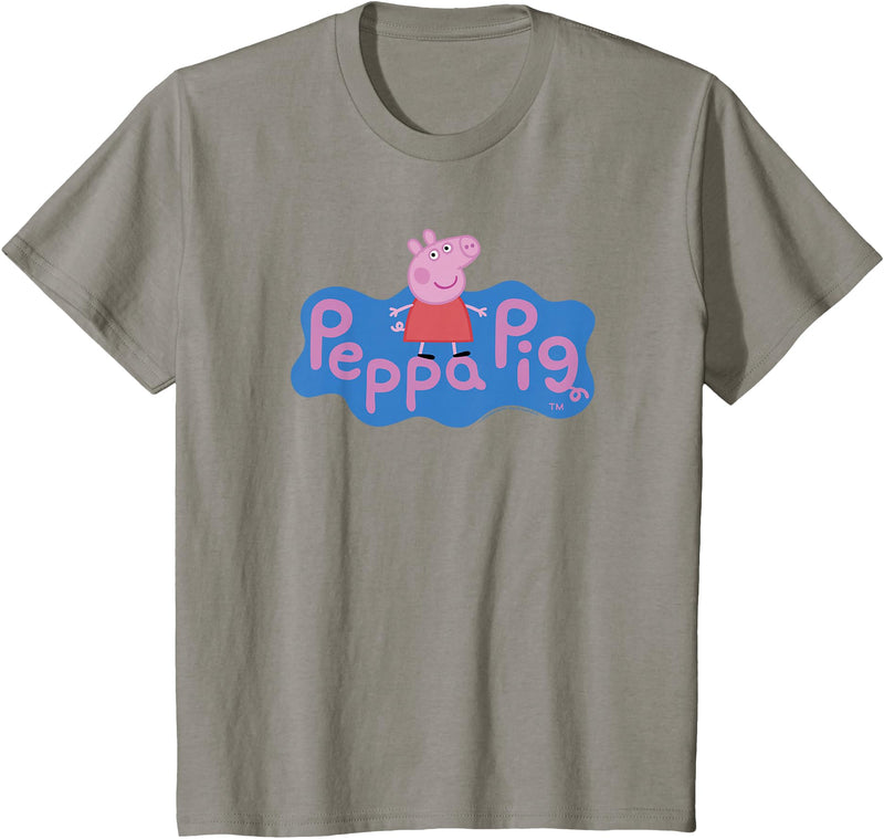 Peppa Pig Happy Centered Design T-Shirt - Slate Grey