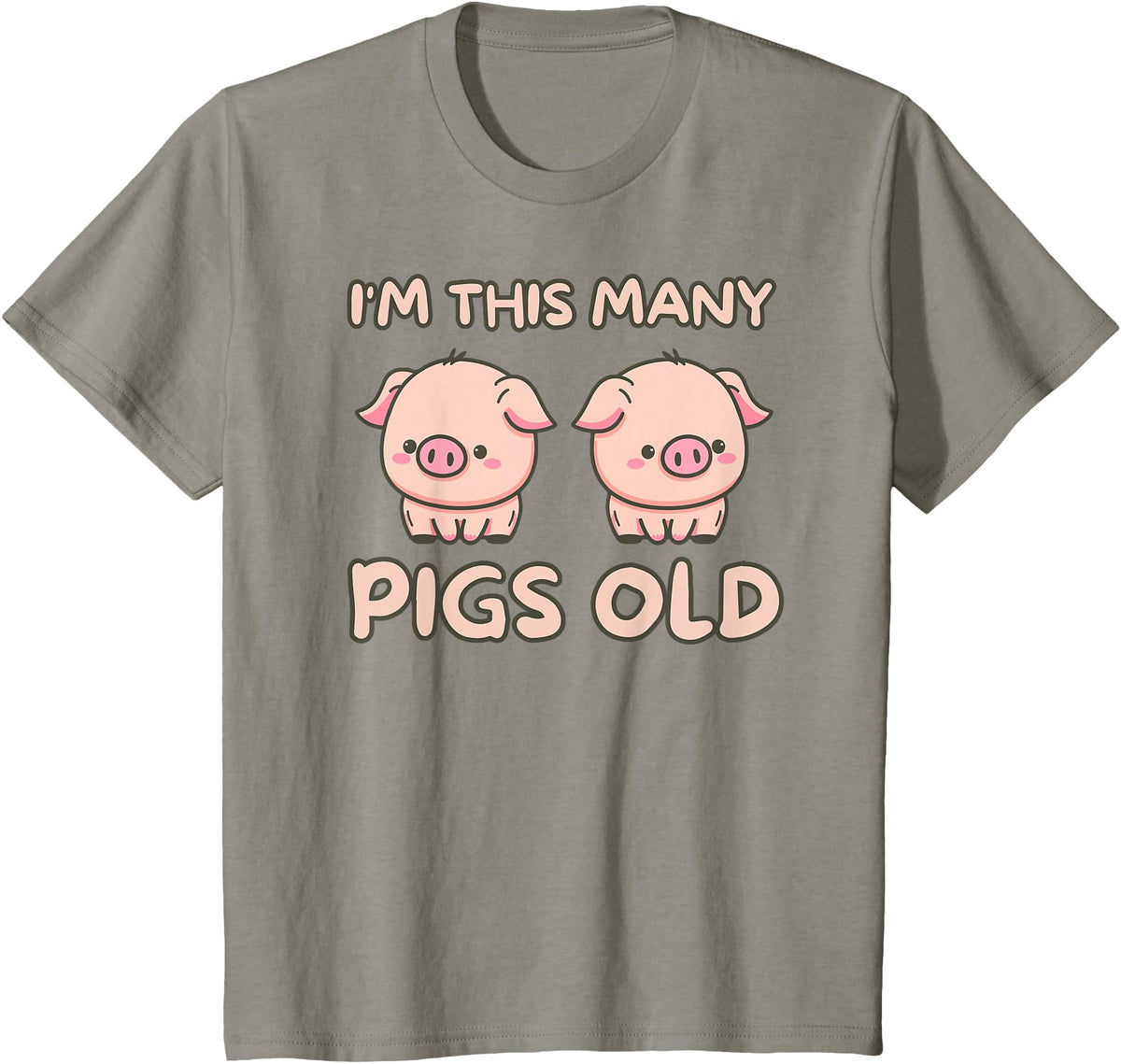 Pigs lover Birthday Gifts Toddler I'm This Many Pigs Old - 2nd Birthday Pig 2 Years Old Bday T-Shirt - Slate Grey