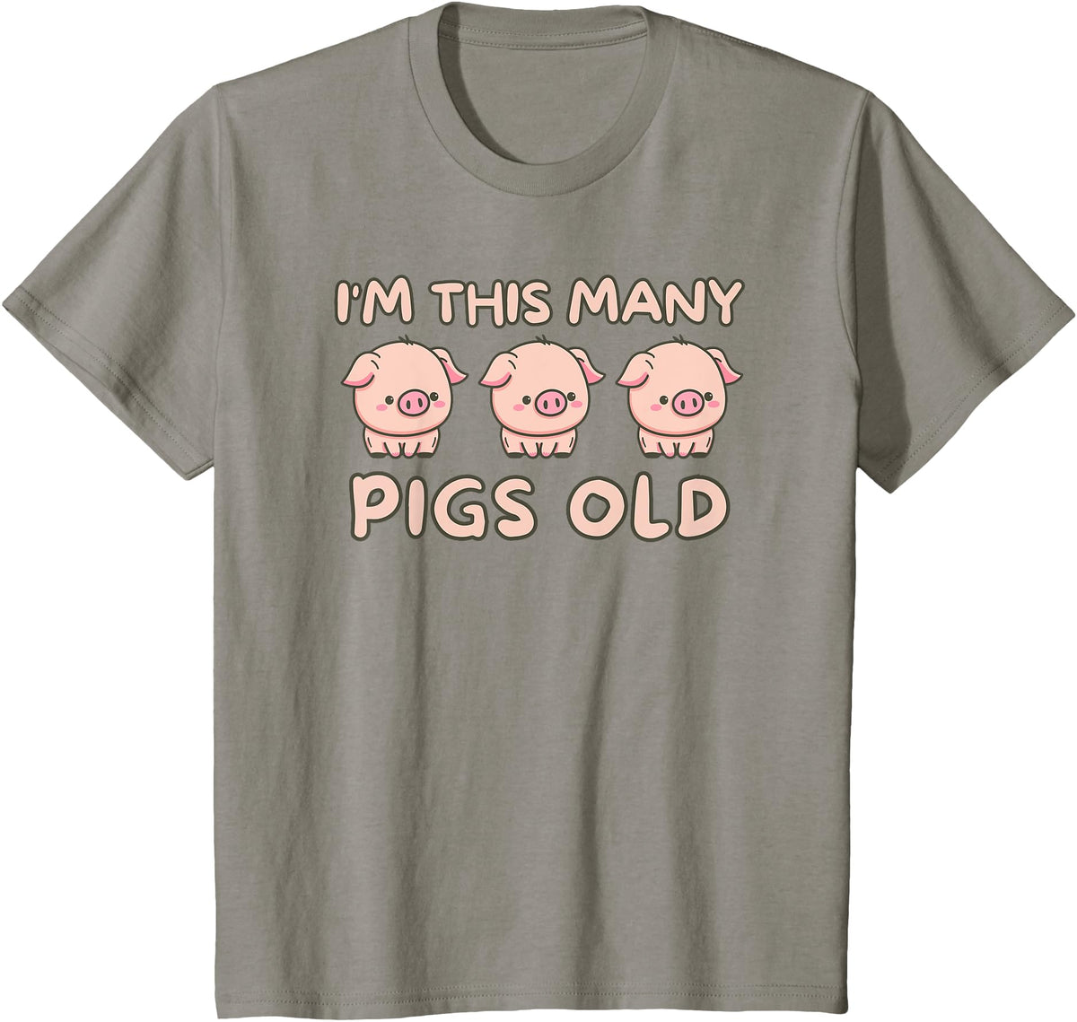 Pigs lover Birthday Gifts Toddler I'm This Many Pigs Old - 3rd Birthday Pig 3 Years Old Bday T-Shirt - Slate Grey