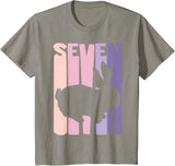 7th Birthday Gift Bunny Rabbit Fan 7 Years Old Girl T-Shirt in Slate Grey
