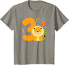 Three Year Old Lion Third Birthday Kids 3rd Lion Birthday Party 3 Year Old Lions Birthday T-Shirt - Slate Grey
