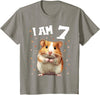 7 Years old 7 birthday Hamsters Boy Girl Hamster T-Shirt - Slate Grey