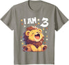 3 years old 3rd birthday Lion 3 Years old 3 birthday Lions Boy Girl Lion T-Shirt - Slate Grey
