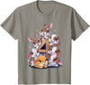 4th Birthday Bunny Rabbit Girl Birthday Age 4 T-Shirt in Slate Grey