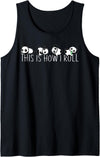 Best Panda Humor Fashion Cute Kawaii Bear Panda Family Funny This Is How I Roll Tank Top - Black