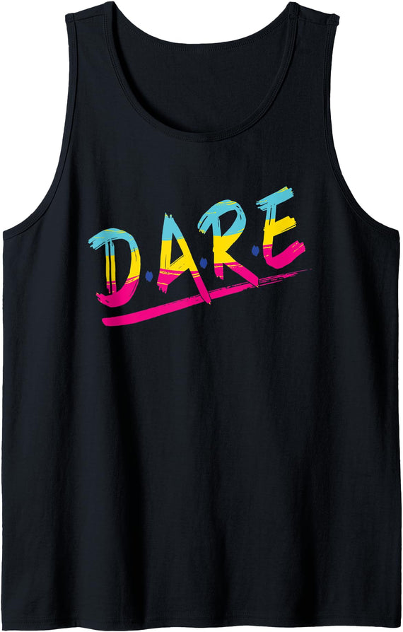 Halloween Tee VG Halloween DARE 80's Halloween Costume Tank Top - Black