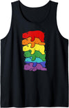 Cute LGBTQ Polar Bear Costume For Men Women Funny LGBT Polar Bear Rainbow Lesbian Gay Pride Womens Mens Tank Top - Black