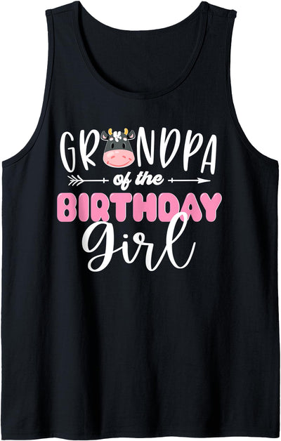 Cow Theme Birthday Girl Family Outfits Grandpa of the Cow Tank Top