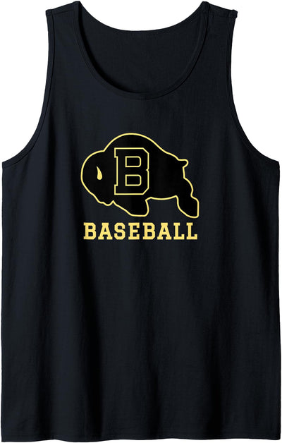 Cow Buffalo High School Buffalo Wy 82834 Wy Logo Baseball Tank Top