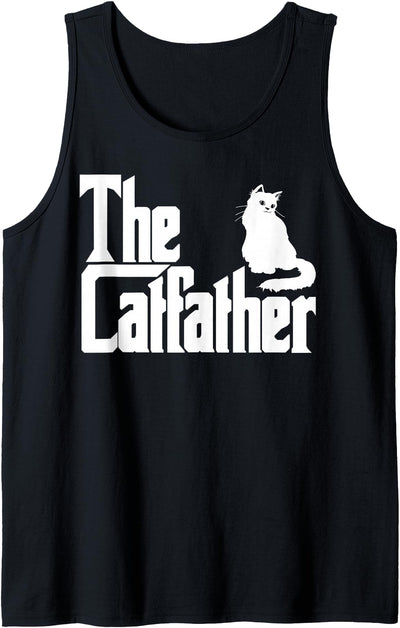 Funny Catfather Fathers Cat Dad Pet Owner Funny The Catfather Fathers Day Cat Dad Pet Owner Tank Top