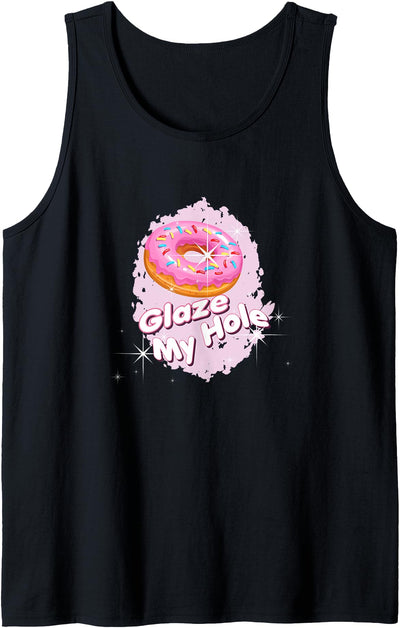 Funny Pink Donut Gay Glaze My Hole LGBTQ Bear Tank Top