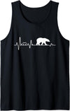 Polar bear bears gifts ECG pulse rate Polar bear heartbeat bear north pole love polar bears Tank Top - Black