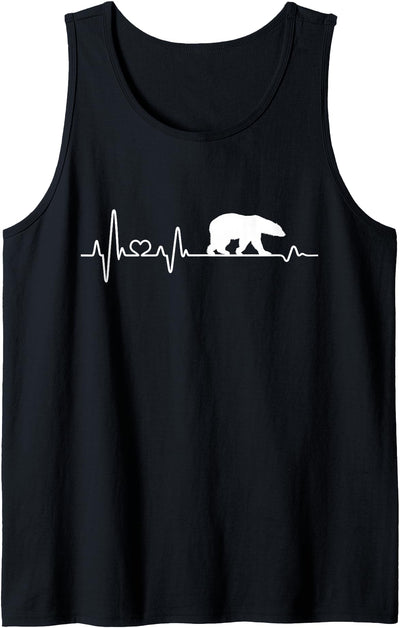 Polar bear bears gifts ECG pulse rate Polar bear heartbeat bear north pole love polar bears Tank Top