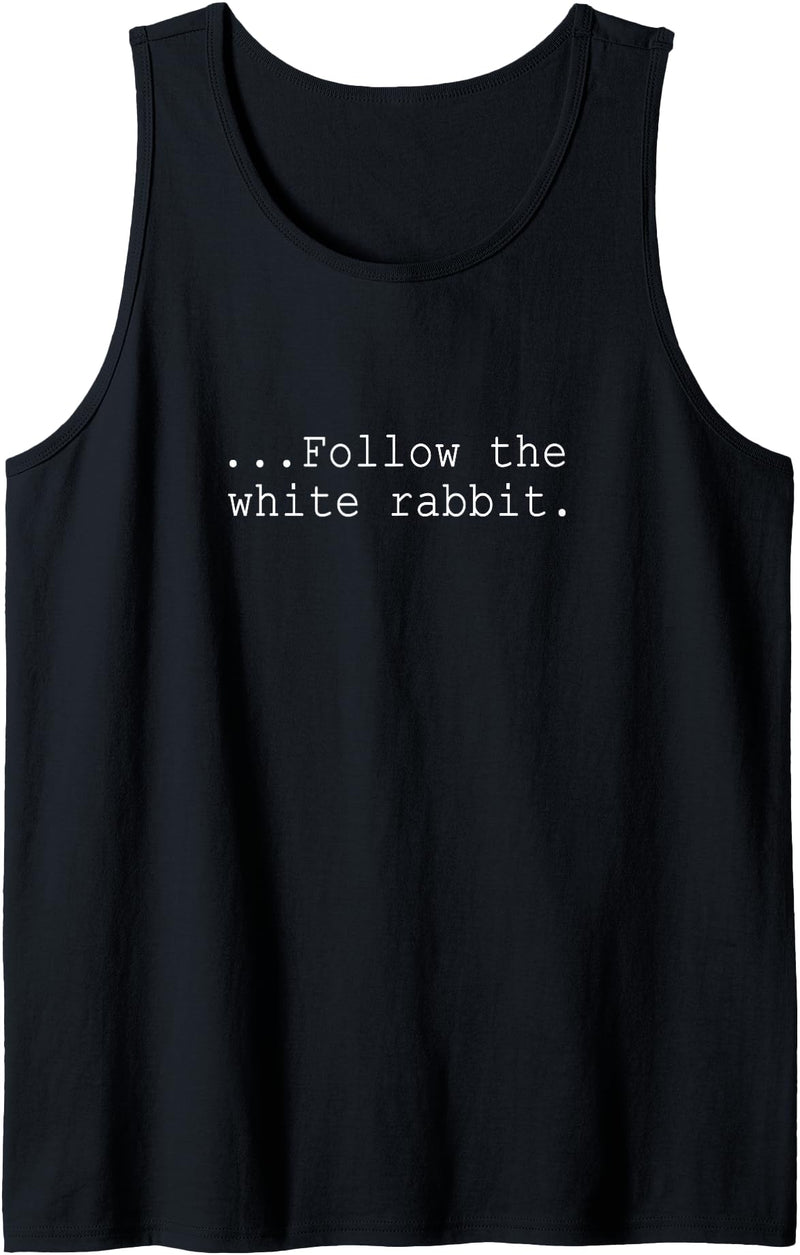 Follow the White Rabbit Tank Top in Black