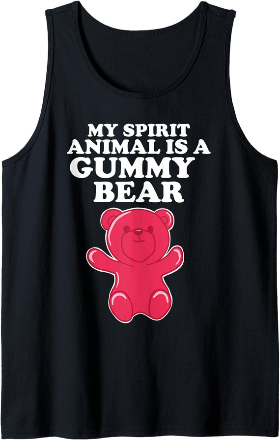 Miftees My Spirit Animal is a Gummy Bear Tank Top - Black