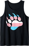 Say Gay Trans Bear Paw - Trans Pride Flag Tank Top - Black
