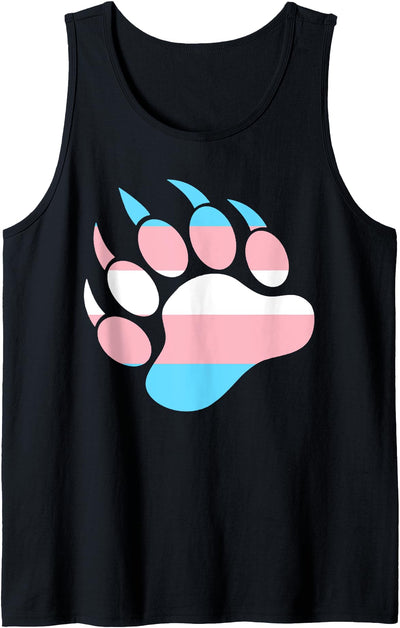 Trans Bear Paw - Trans Pride Flag Tank Top