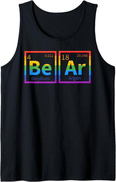 Mens Bear Periodic Table Gay Bear LGBT Pride Rainbow For Gay Bear Tank Top