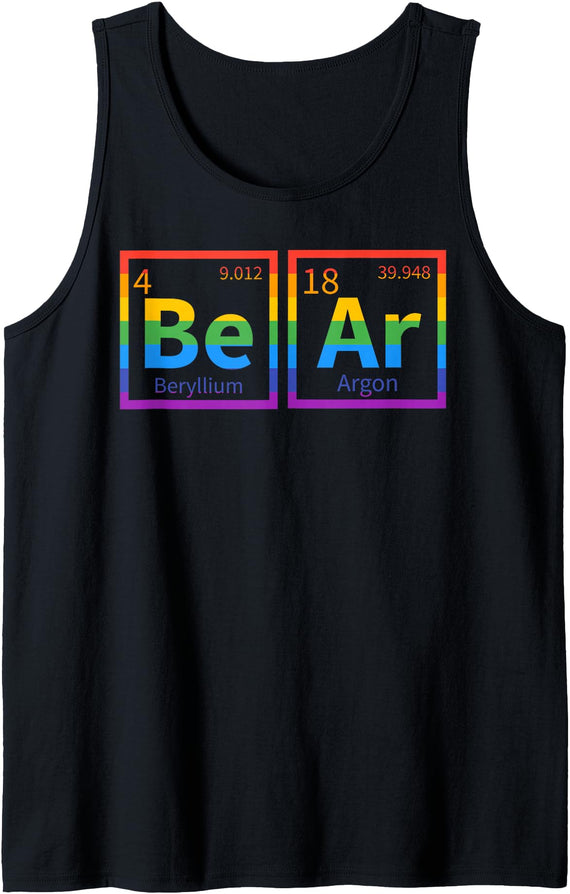 Bear Periodic Table Gay Bear Pride Rainbow LGBT Mens Bear Periodic Table Gay Bear LGBT Pride Rainbow For Gay Bear Tank Top - Black