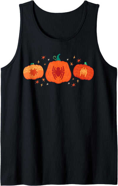 Marvel Halloween Spider-Man Trio Pumpkin Characters Group Tank Top