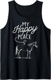 My Happy Place Horse Lover Gifts Tank Top - Black