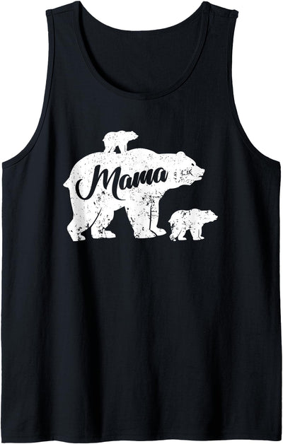 Mama Bear with two Kids - Family Bear Baby Newborn Mamabear Tank Top