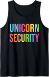 Funny Halloween TShirts Halloween Dad Mom Daughter Adult Costume, Unicorn Security Tank Top - Black
