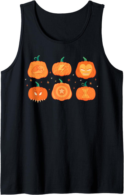 Marvel Halloween Avengers Pumpkin Characters Grid Tank Top