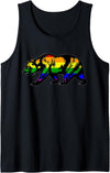 PrideNerd California Flag Gay Pride Bear Rainbow Cali LGBTQ Tank Top - As Pictured