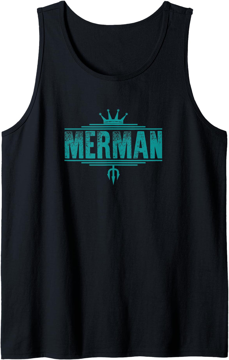 Halloween 2019 Merman - Easy Men's Halloween Costume - Mermaid Tank Top - Black