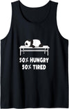 Shitrs & Gifts 50% hungry 50% tired - Cute Panda Bear Animal Tank Top - Black