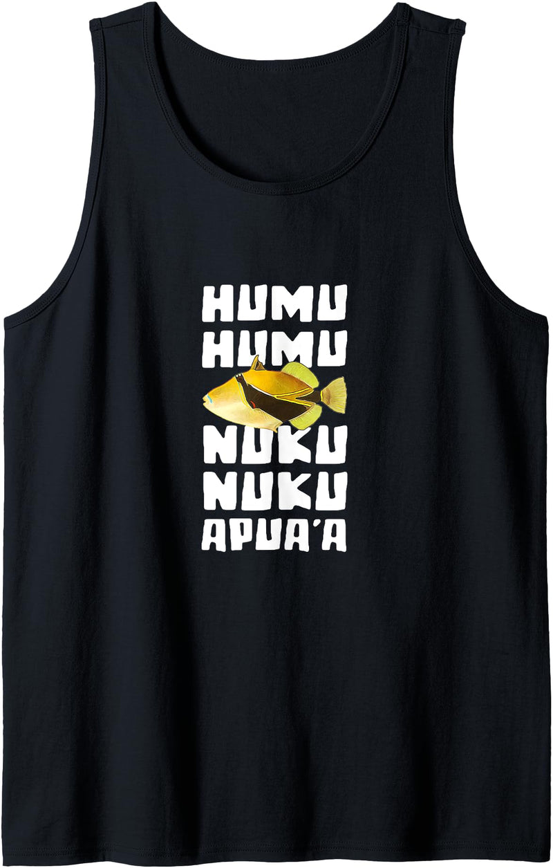 Fish Tees Humuhumunukunukuapua'a Hawaiian State Fish Tank Top - Black