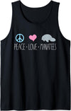 Sea Cows Tees Cute Manatee Design, Peace Love Manatees Chubby Sea Cow Gift Tank Top - Black
