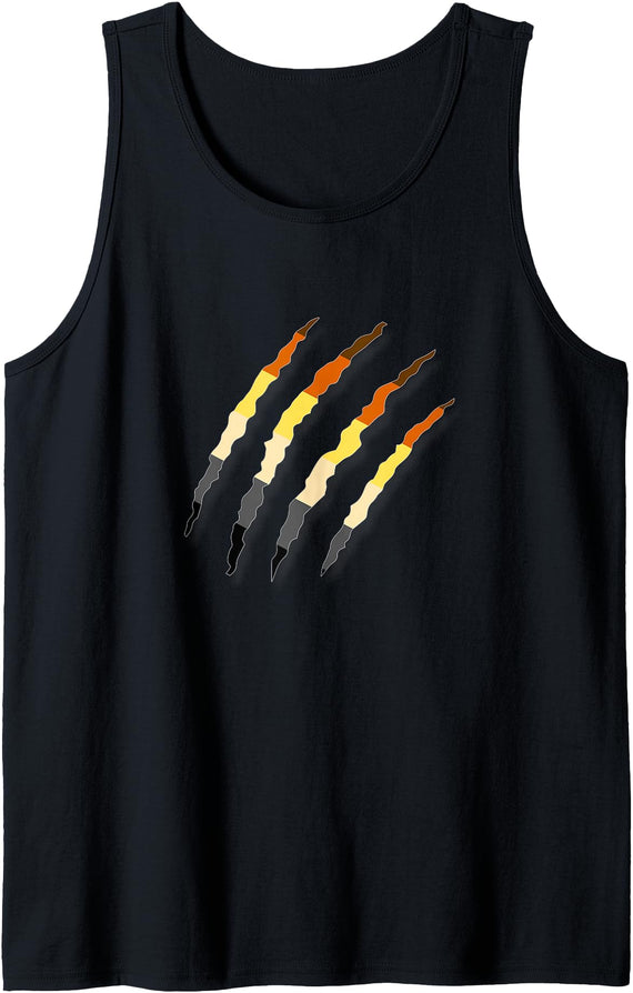 Gay Bear Pride T-Shirts LGBT Gay Bear Pride Shirt For Men - Bear Paw Scratch Cub Tank Top - As Pictured
