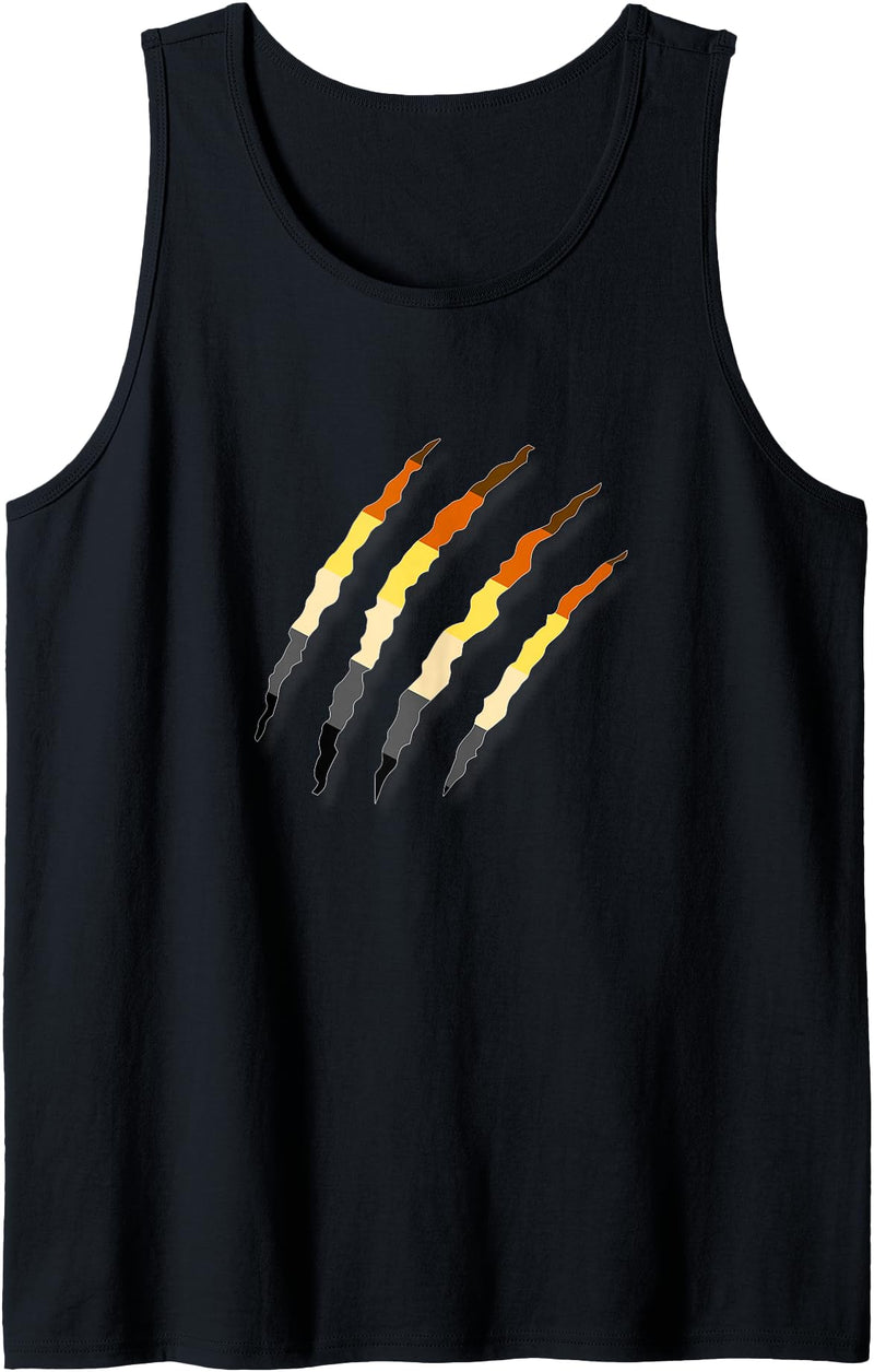 Gay Bear Pride T-Shirts LGBT Gay Bear Pride Shirt For Men - Bear Paw Scratch Cub Tank Top - As Pictured